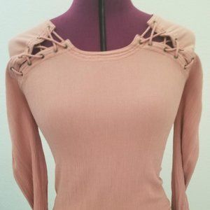 Free People blush color gauze top